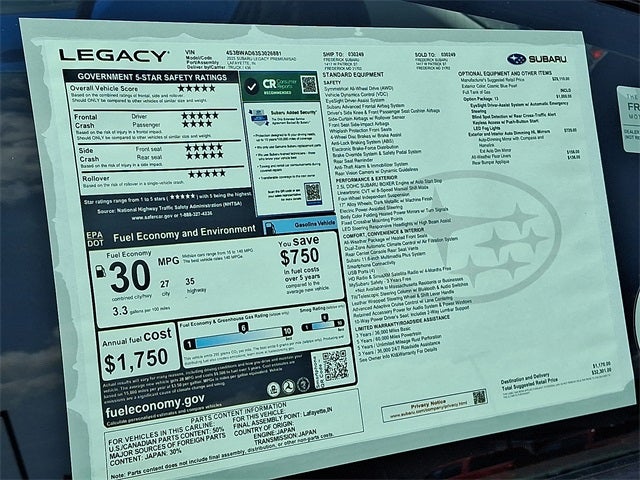 2025 Subaru Legacy Premium