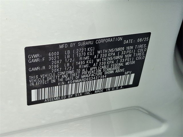 2025 Subaru Ascent Bronze Edition