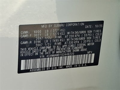 2025 Subaru Ascent Onyx Edition Touring