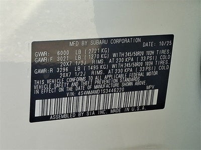 2025 Subaru Ascent Onyx Edition Touring