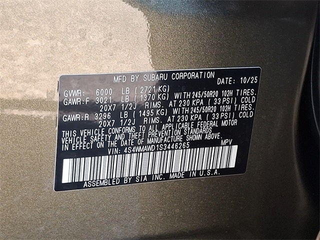 2025 Subaru Ascent Onyx Edition Touring