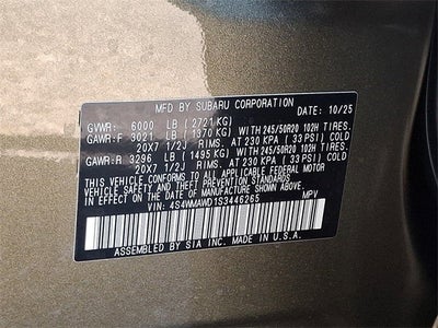 2025 Subaru Ascent Onyx Edition Touring