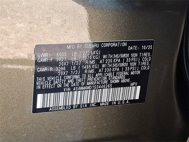 2025 Subaru Ascent Onyx Edition Touring