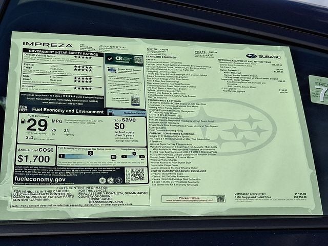 2026 Subaru Impreza RS