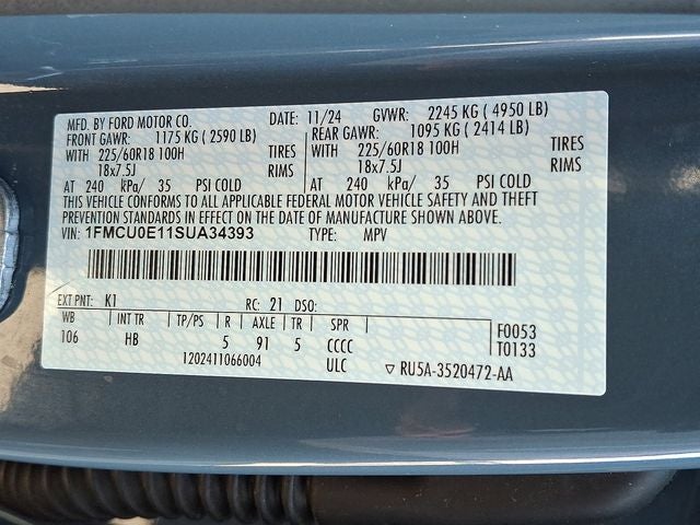 2025 Ford Escape Plug-In Hybrid Base