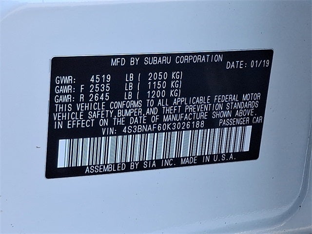 2019 Subaru Legacy 2.5i Premium