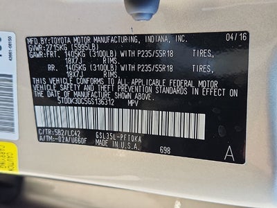 2016 Toyota Sienna XLE 7 Passenger