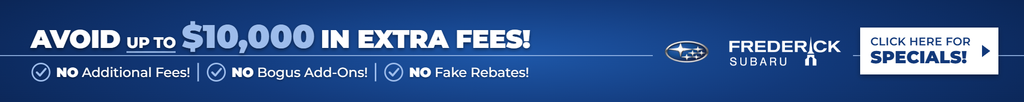Avoid extra fees banner